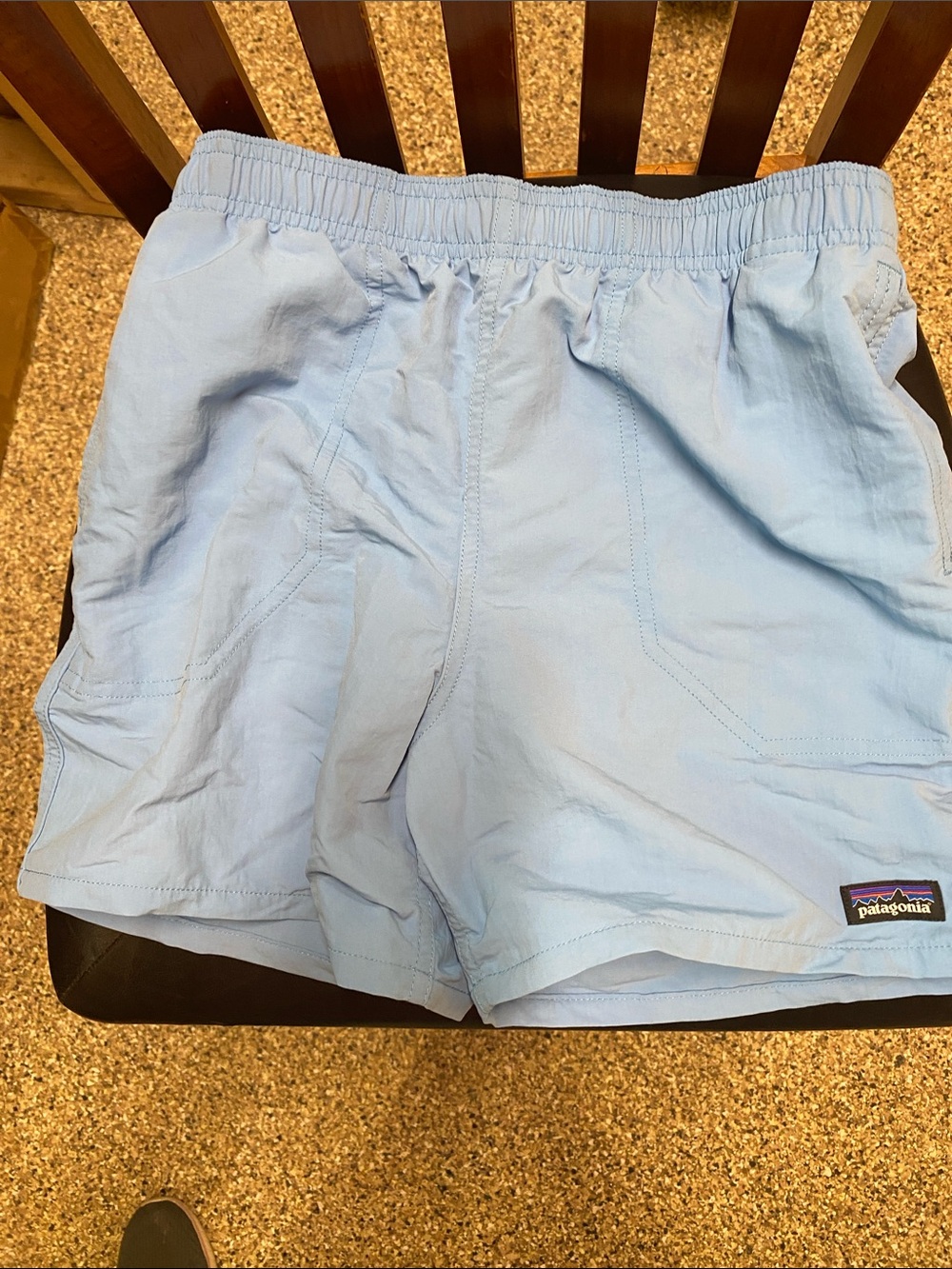 Patagonia Kids Pale Blue Hybrid Shorts lined